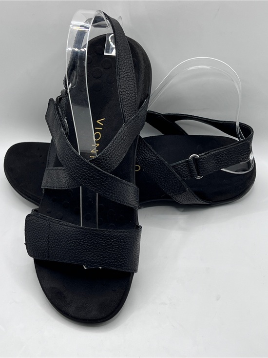 Vionic Shoes - Vionic Raya Slingback Sandals, sz8 black pebbled leather adjustable straps